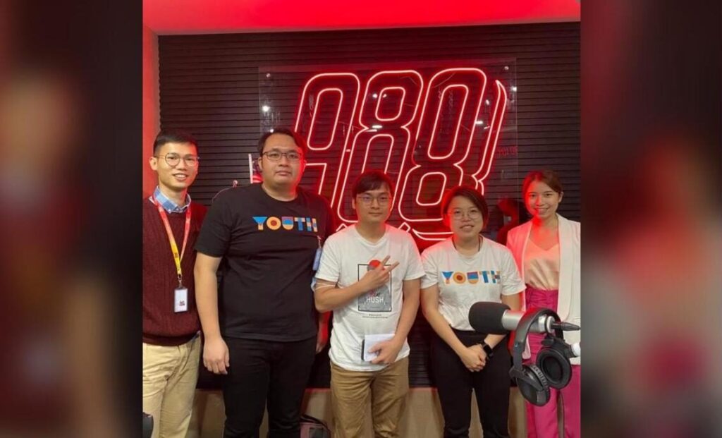 Lawyer Khoo Ai Theng with the 988 FM team after the job scams interview, October 2022